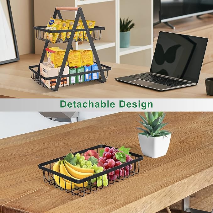 mahueeol 2-Tier Metal Fruit Basket - Image 4