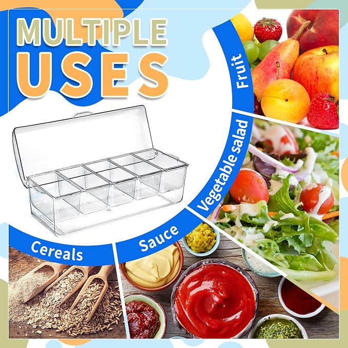 2 Pack Large Ice Chilled Condiment Caddy, Condiment Containers - Image 4