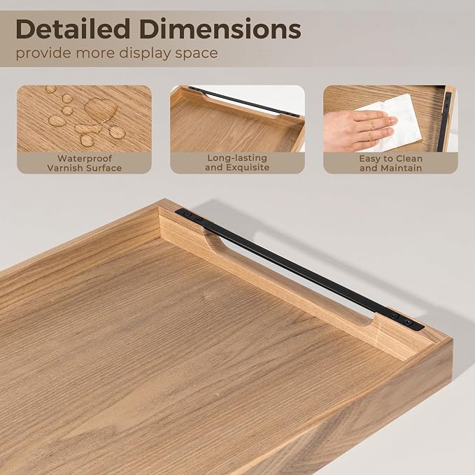 Wooden Serving Tray with Metal Handles|Ottoman Tray - Image 4