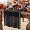 Artoid Mode Black Rustic Cotton Linen Table Runner, Seasonal Halloween by ArtoidMode