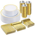 BESTVIP 300PCS Plastic Dinnerware Set, Anniversary, Includes: Dinner Plates by Bestvip