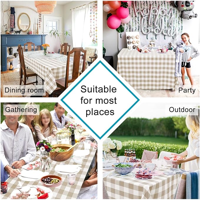 Checkered Tablecloth Rectangle 54 x 80 Inch - Image 5