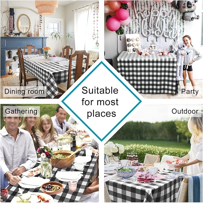 60 x 102 Inch Checkered Tablecloth Rectangle - Image 2