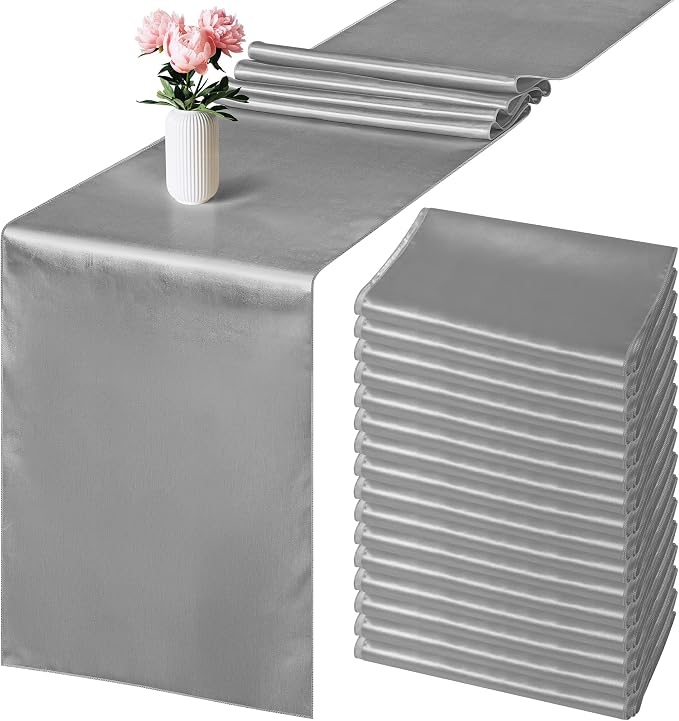Aneco 4 Pack Satin Table Runner 12 x 108Inch Long Bright Silk and Smooth Fabric by Aneco