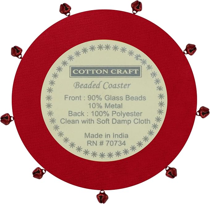 COTTON CRAFT Glitz Handmade Beaded Coasters - Image 6