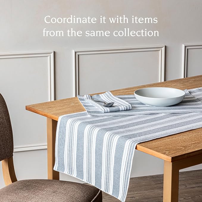 Over&Back 18x108 Woven Striped Table Runner - Image 3