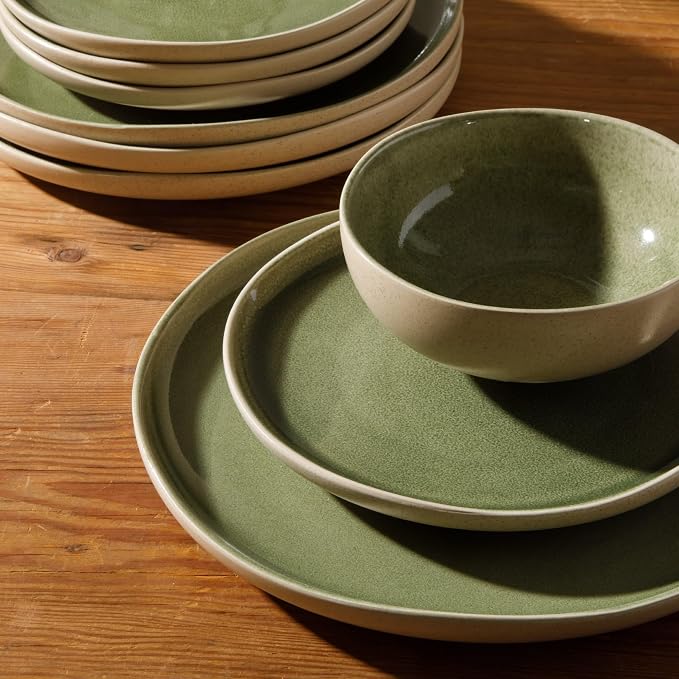 Gibson Elite Manila Bay 12-Piece Stoneware Dinnerware Set, Service - Image 4