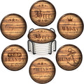 Coasters for Drinks, Ceramic Stone, Wooden Rustic | Farmhouse Wood Absorbent by Britimes