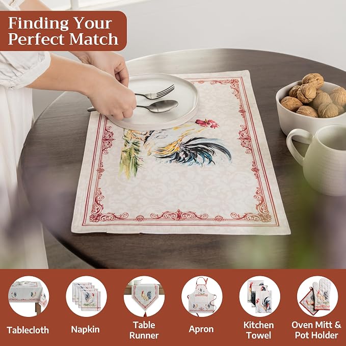 Maison d' Hermine Placemats Set of 4 Reusable 100% Cotton | Cloth Place Mats - Image 4