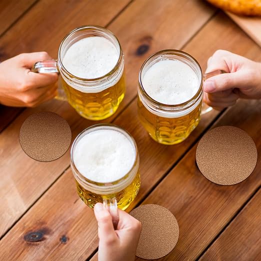 28PCS Self-Adhesive Cork for DIY Coasters | 3.74" Round Coasters for DIY Crafts - Image 7