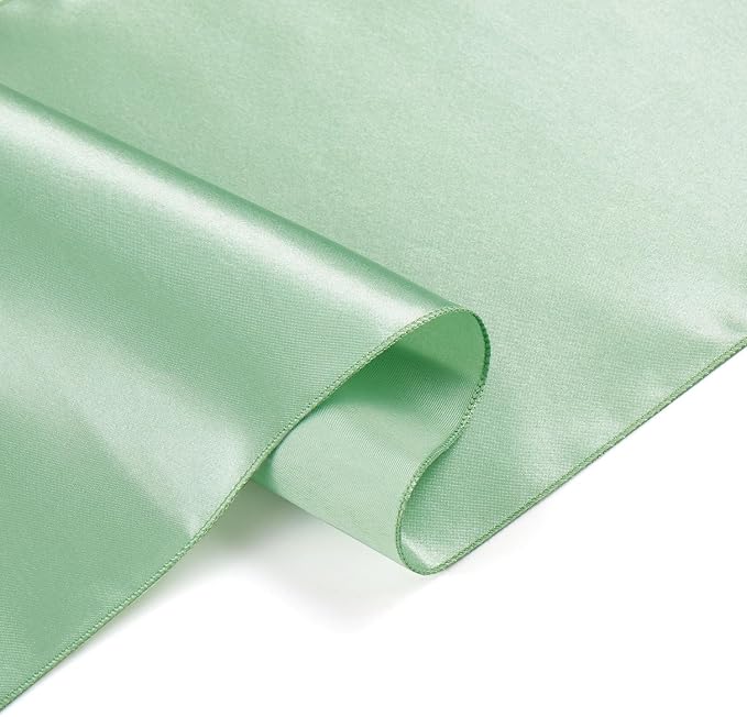 Sage Green Satin Table Runner, 12x108 Inches, 4 Pack | Premium Satin, Smooth - Image 6