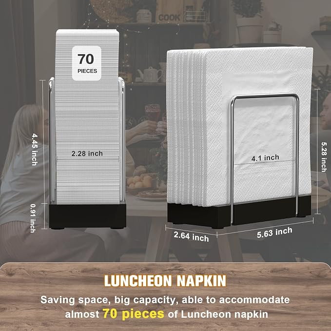 Wican Napkin Holder for Table, Bamboo Iron Standing Napkin Dispenser | Kitchen - Image 7