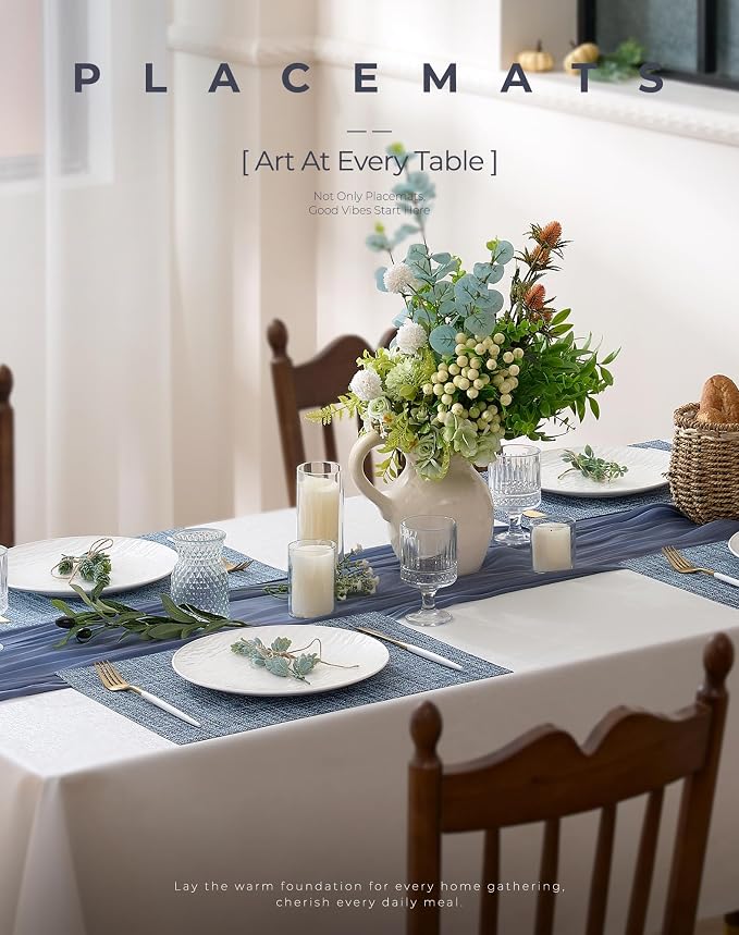 Leetaltree Deep Navy Woven Placemats Set of 24 - Image 2