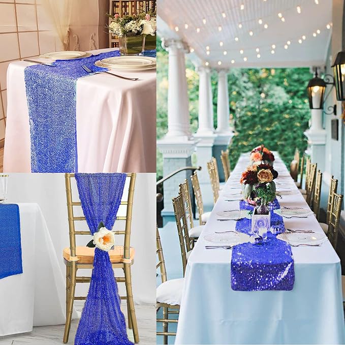 12 Packs 12 X 72 Inch Sequin Table Runner Glitter Dining Table Runner - Image 8