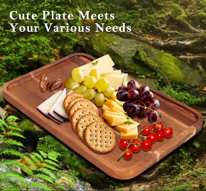 Large Wooden Tray for Party Food Charcuterie Boards Wood Serving Platters | - Image 2