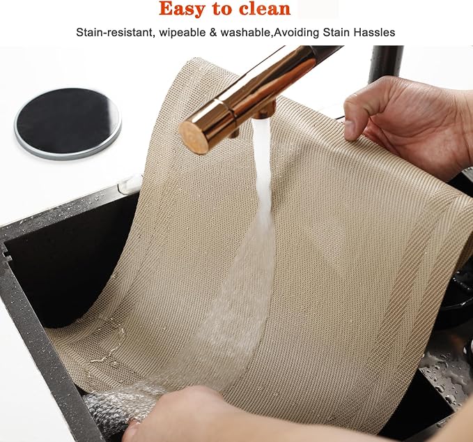 Placemats Set of 12, Vinyl PVC Heat Resistant Washable Placemats Set, Non Slip - Image 4
