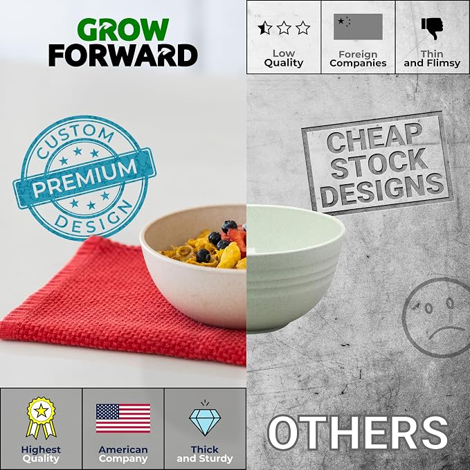 Grow Forward Premium Wheat Straw Bowls Set of 8 - Image 4