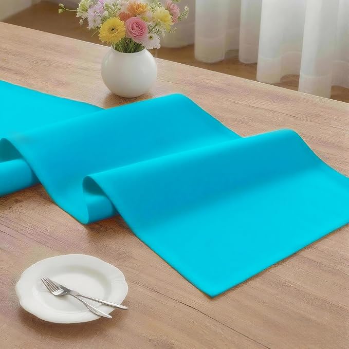 MEANMOY Teal Table Runner 36 Inches Long Waterproof Table Runners | Washable - Image 3