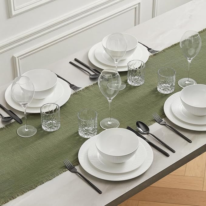 14 x 90 Inches Frayed Edge Table Runner, 270G Heavyweight Sand Washed Slub - Image 6