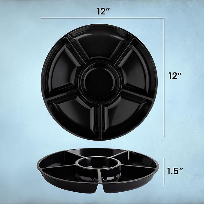 Plasticpro 6 Sectional Round Plastic Serving Tray/Platter - Image 8