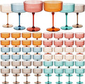 Jingmore 48 Pcs Ribbed Martini Glasses 10 oz Disposable Plastic Vintage Ribbed by Jingmore