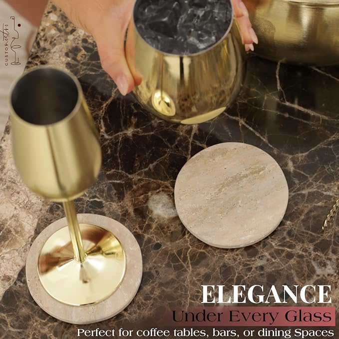 Gusto Nostro Travertine Coasters - Image 5