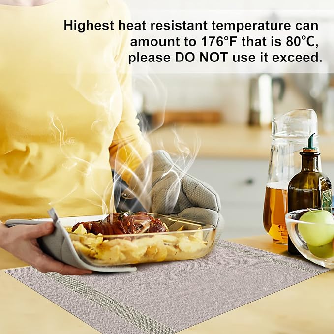 Aofmee Placemats, Placemats Set of 6, Heat Resistant Place Mats, Washable PVC - Image 3