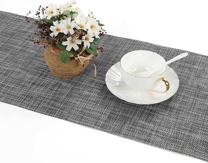 SHACOS Woven Vinyl Table Runners 12 x 54 inch Wipeable PVC Weave Table Runner - Image 4
