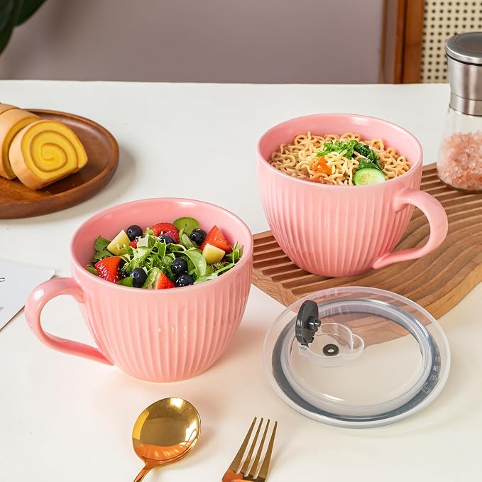 24oz Soup Mug with Handle & Lid, Microwave Soup Bowl/Cup, Ice Cream and - Image 7