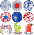 Absorbent Coasters Set of 6 Round Ceramic Coasters by Dksyee