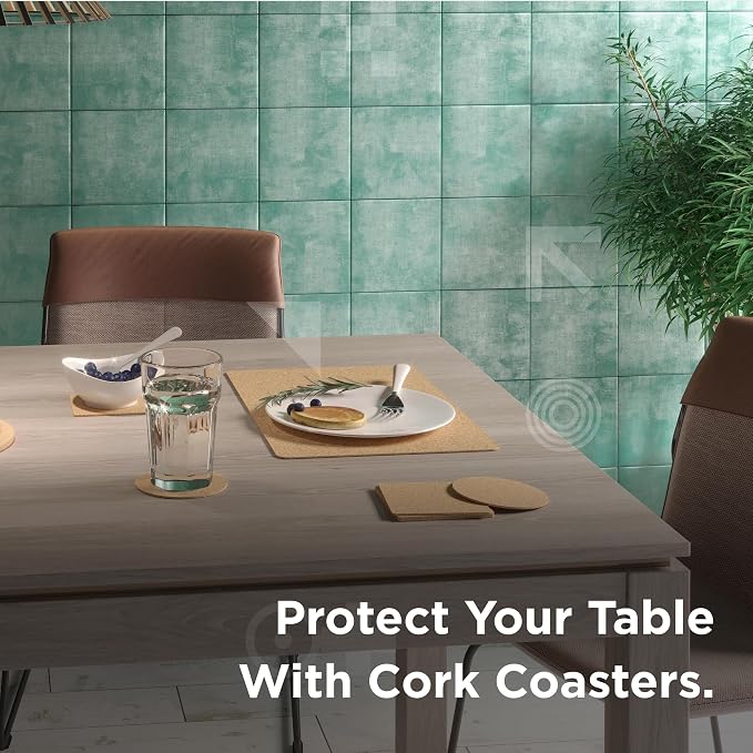 Go4Cork Cork Round Coaster Set of 6-95x3mm | Heat Resistant, Reusable & Easy to - Image 4