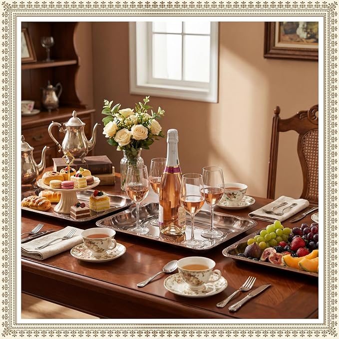FoldTier 4 Pack Serving Trays Set - Image 2