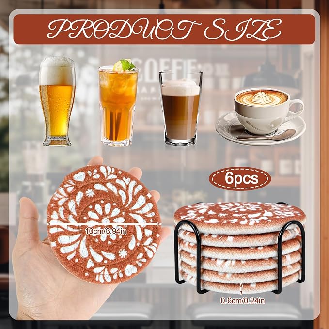 Mexican Cotton Coasters Set of 6 - Image 3