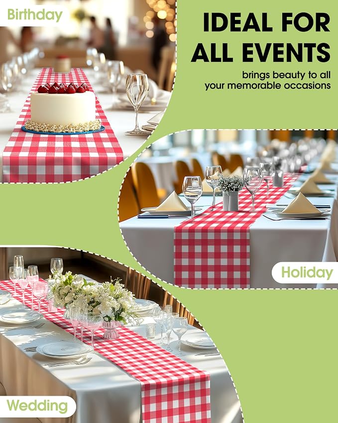 Pureegg Gingham Plastic Table Runners - Image 6