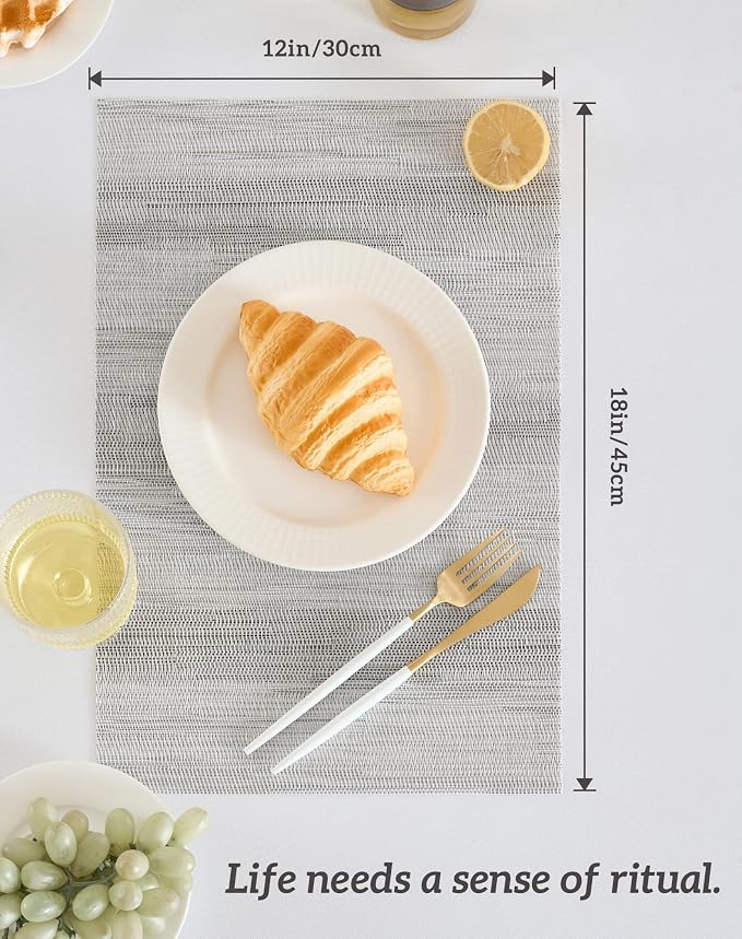 Leetaltree Lightsteel Black Placemats Set of 6 - Image 7