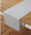 Solino Home 100% Pure Linen Dining Table Runner Grey, Fete 14 x 108 in Long | by SolinoHome
