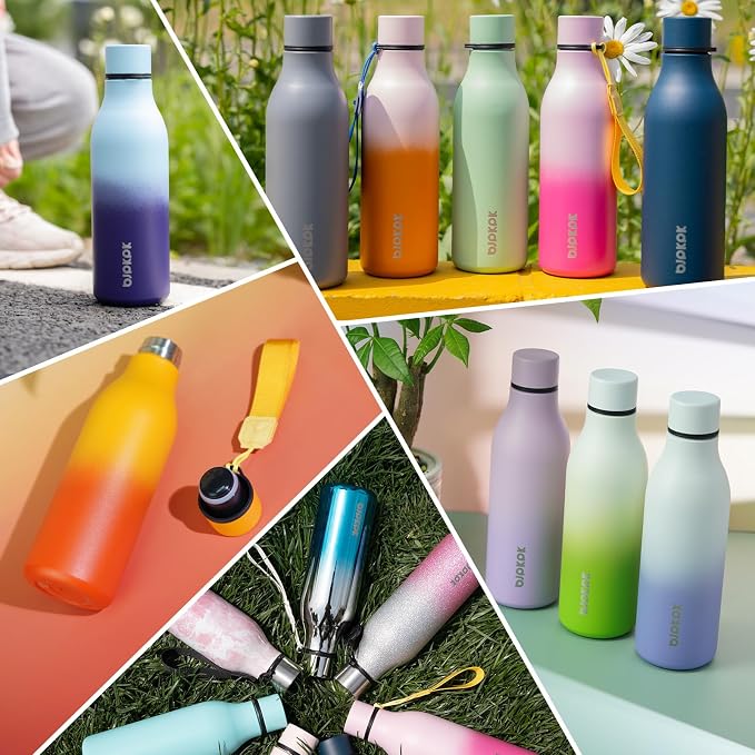 BJPKPK Insulated Water Bottle, 18 oz, Stainless Steel | Leak Proof | Pack of 2 - Image 6