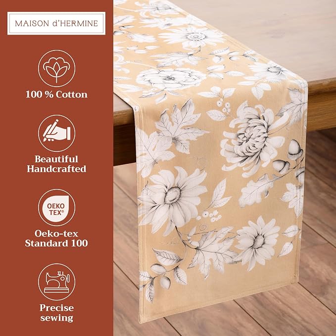 Maison d' Hermine Table Runner 100% Cotton 14.50" x 72" | Table Runners 72 - Image 2