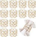 Crystal Metal Napkin Rings Set, Elegant Wedding/Party Table Decor, Shiny by kehail