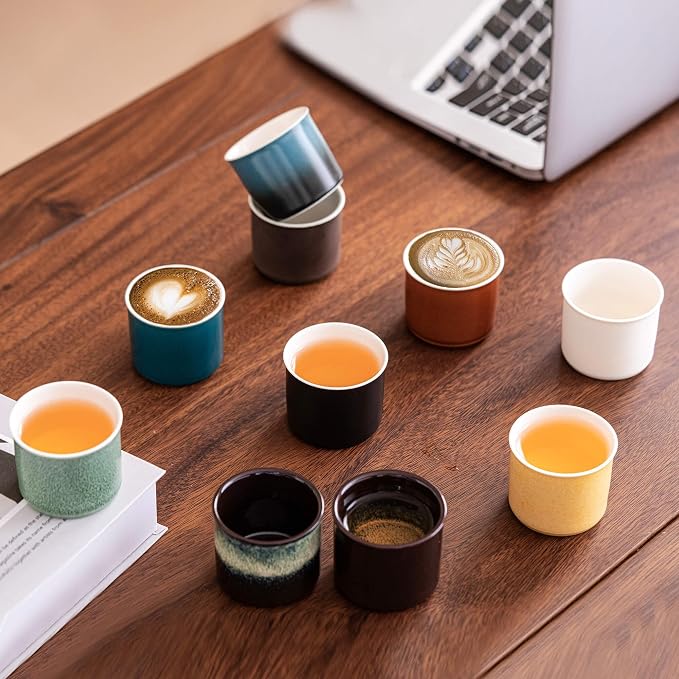 Espresso Cups Set of 2, Ceramic Espresso Cups, Expresso Shots Cups, 2.5oz Tea - Image 6