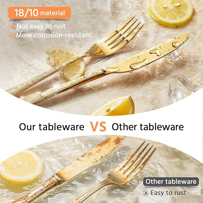 65 Piece Gold Silverware Set - Image 4