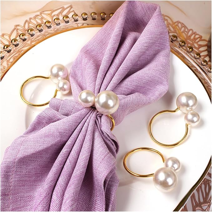 Pearl Napkin Rings Set of 12 - Image 2