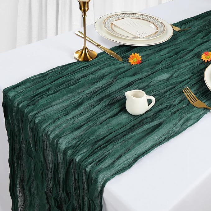 12 Pack Emerald Green Cheesecloth Table Runner 10Ft Gauze Cheese Cloth Table - Image 3