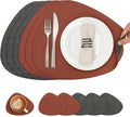 Faux Leather Placemats Set of 6, Dual Sided by Chitomars