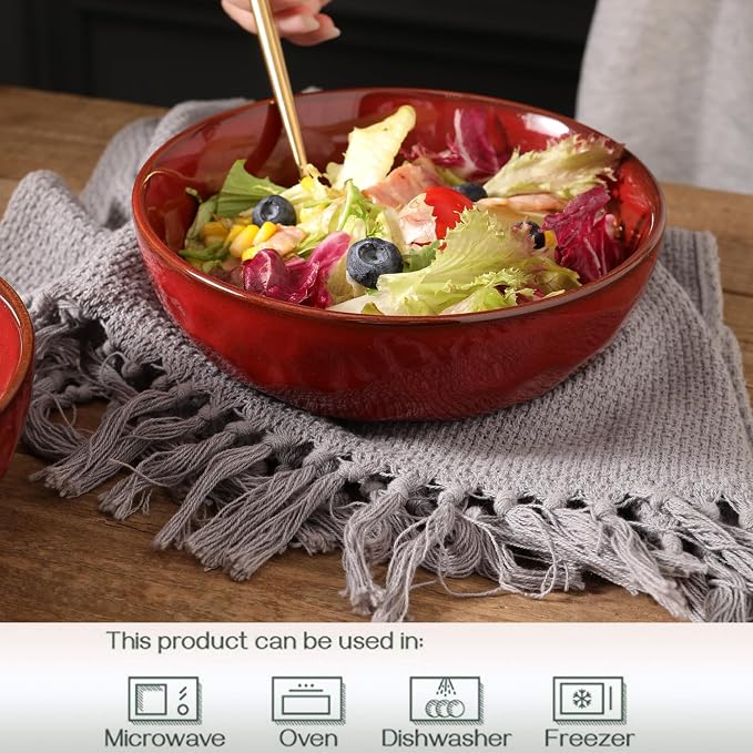 vicrays Ceramic Salad Bowls Set - Image 3
