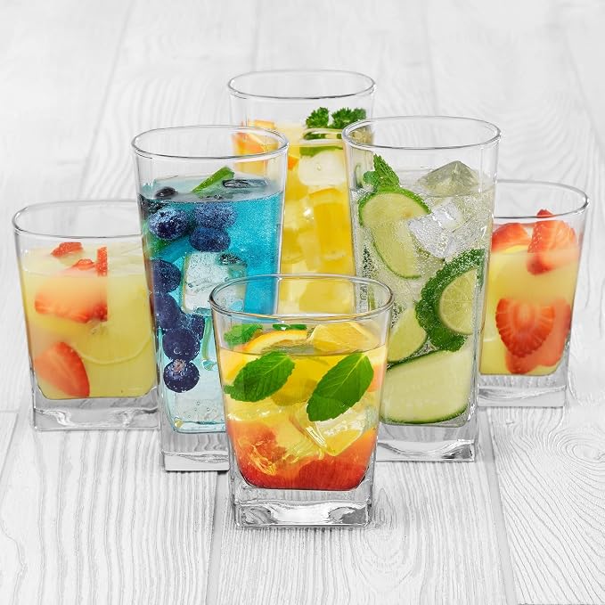 Libbey City Tumbler and Rocks Glass Set, Elegant Drinkware Glasses Set - Image 2