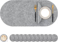 Homaxy Round Faux Leather Placemats and Coasters, Light Grey | Washable by Homaxy