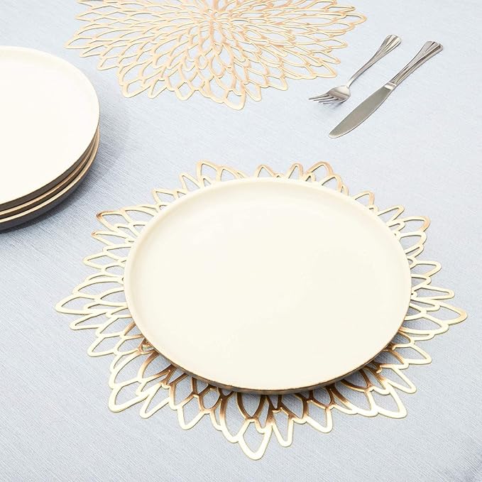 Juvale 10 Pack Gold Vinyl Placemats - Image 4