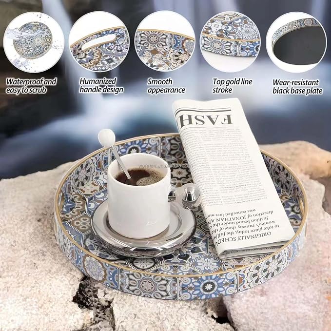 Round Serving Tray with Handles - Image 2