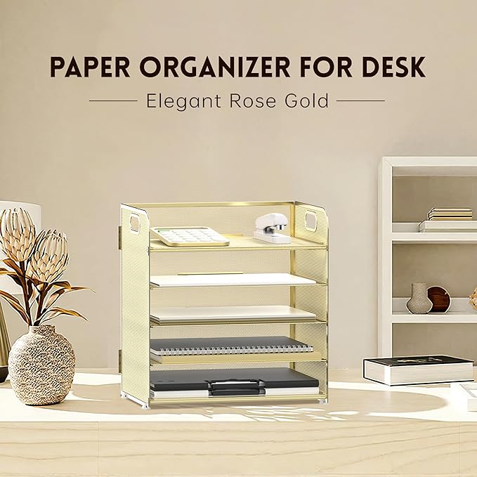 5 Trays Paper Organizer Letter Tray - Image 2